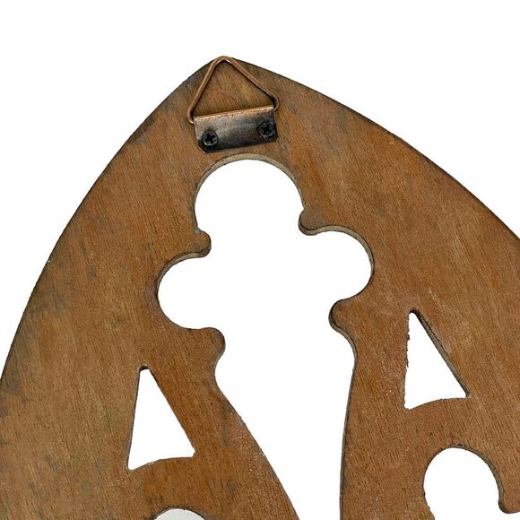 Blackwashed Wood Gothic Arch Window Frame Wall Decor 2 Piece Set - Picture 8 of 9